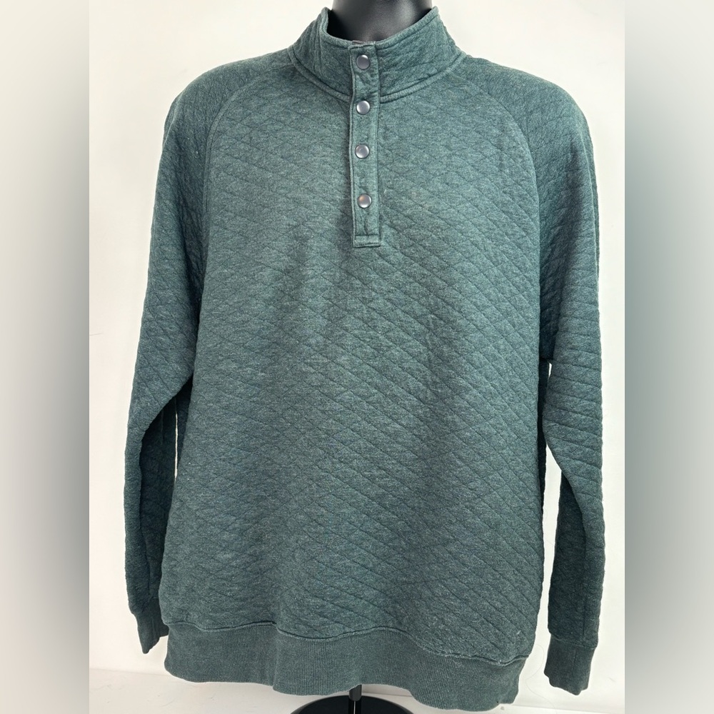 Men's Quilted Green Pullover Size Large